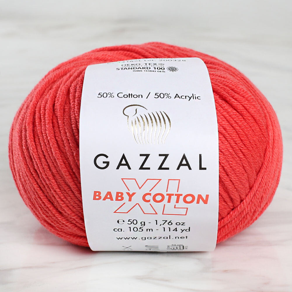 Gazzal Baby Cotton XL Kırmızı Bebek Yünü - 3418XL